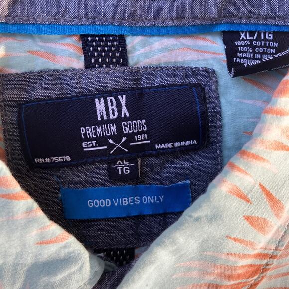 NWT Tropical Short Sleeve Button Shirt By MBS Premium Goods I Men's XL - Picture 7 of 12